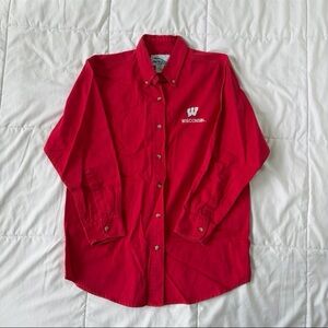 Vintage Wisconsin Red Men's Button-Up Shirt